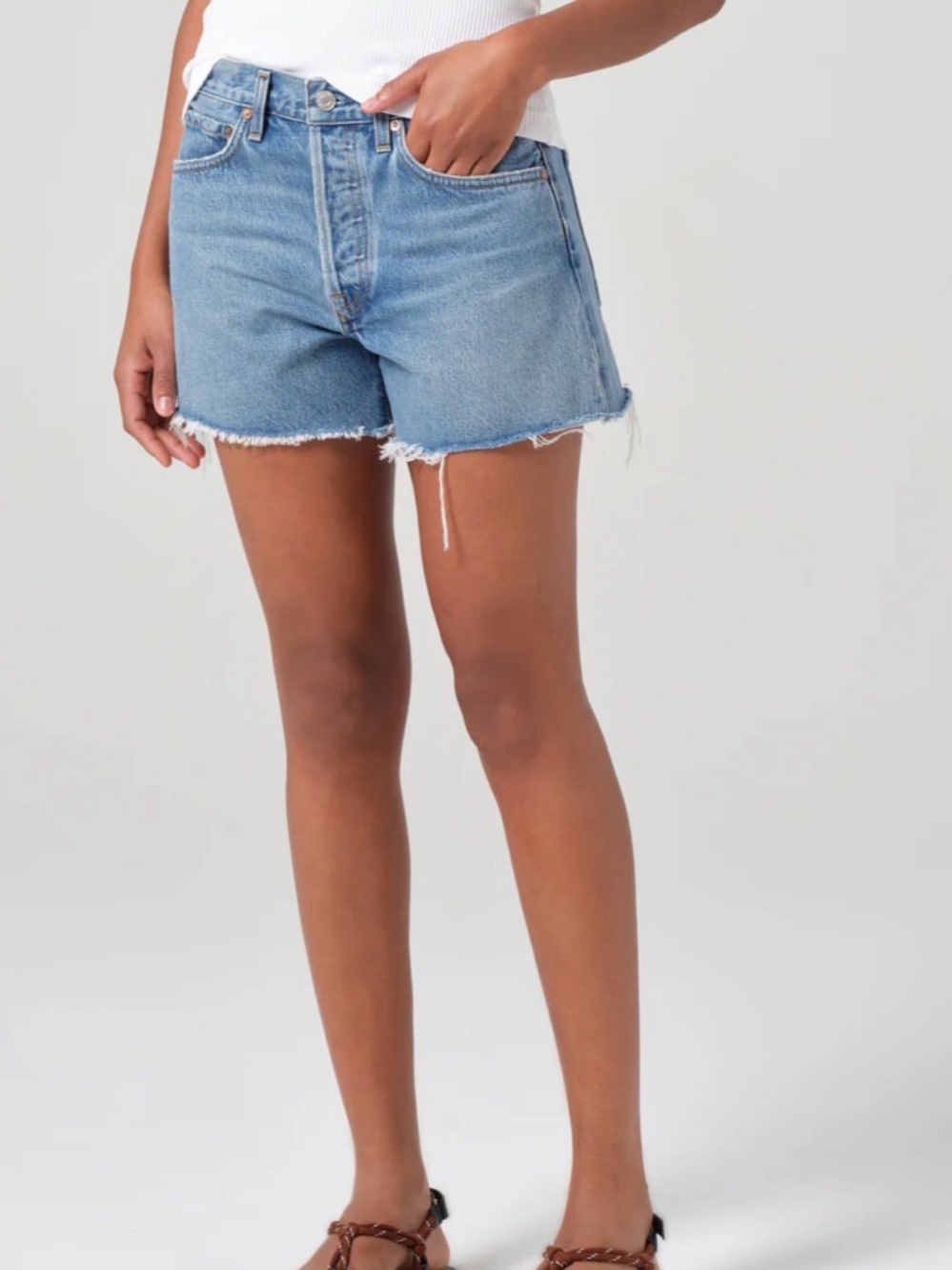 AGOLDE Parker Long Denim Shorts
